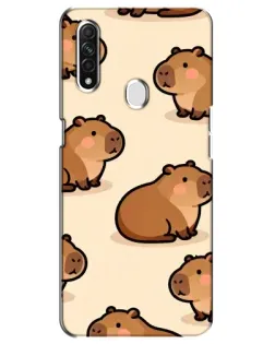 Чехол для OPPO A31 с картинкой «Паттерн милых капибар»