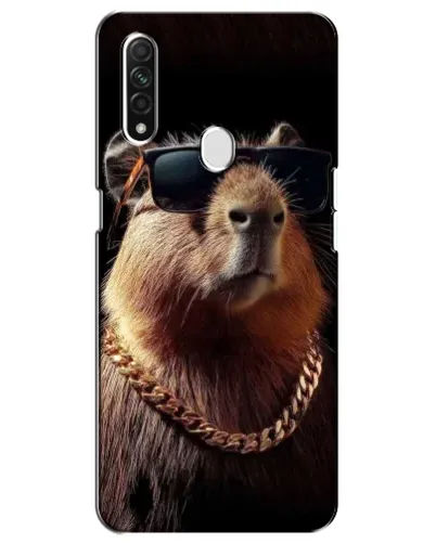 Чехол для OPPO A31 с картинкой «Капибара золотая цепь»