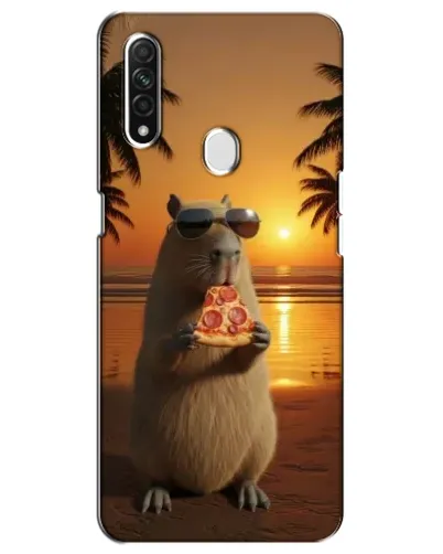 Чехол для OPPO A31 с картинкой «Капибара с пиццей»