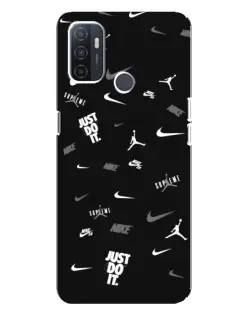 Чохол для OPPO A32 з картинкою «Nike Black Pattern»