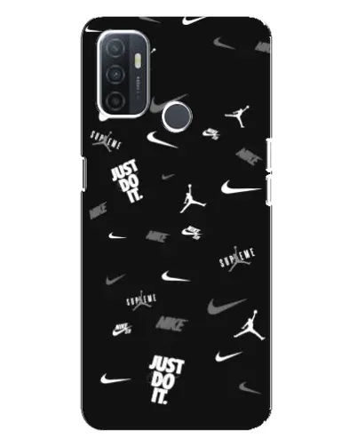 Чохол для OPPO A32 з картинкою «Nike Black Pattern»