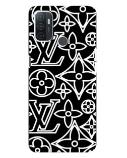 Чохол для OPPO A32 з картинкою «Чорно-білий візерунок LV»