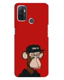 Чохол для OPPO A32 з картинкою «Bored Ape — червоний фон»