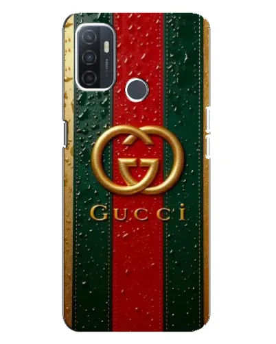 Чехол для OPPO A32 с картинкой «Gucci — фирменная полоса и золото» Чехол для OPPO A32 с картинкой «Gucci — фирменная полоса и золото»