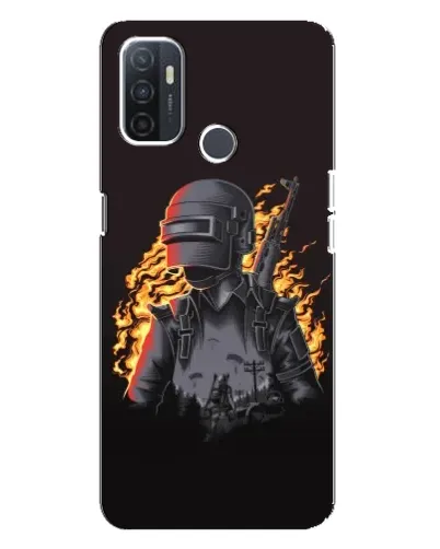 Чохол для OPPO A32 з картинкою «PUBG — вогняний силует»
