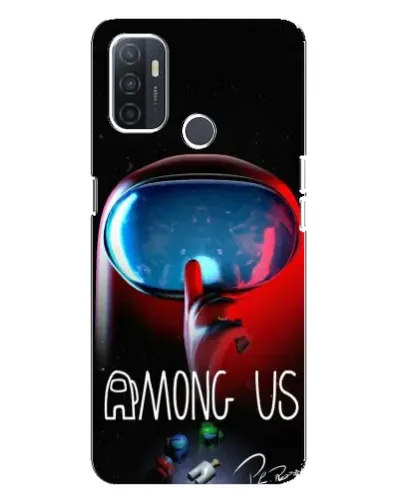 Чохол для OPPO A32 з картинкою «Червоний імпостер — макро»