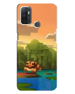 Чохол для OPPO A32 з картинкою «Майнкрафт захід сонця»