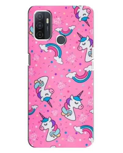 Чехол для OPPO A32 с картинкой «Unicorn паттерн розовый»