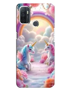 Чехол для OPPO A32 с картинкой «Радуга и единороги» Чехол для OPPO A32 с картинкой «Радуга и единороги»
