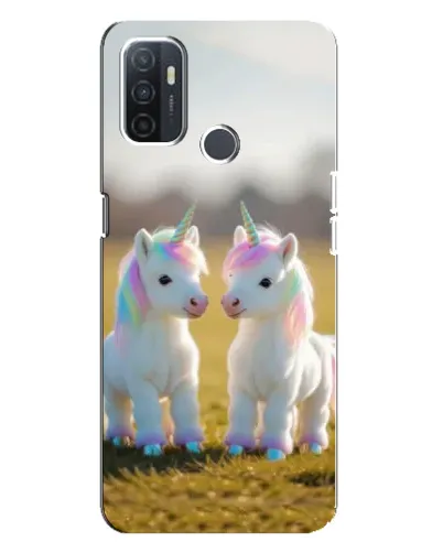 Чехол для OPPO A32 с картинкой «Пара единорогов»