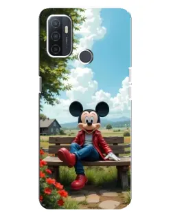 Чехол для OPPO A32 с картинкой «Микки на скамейке»