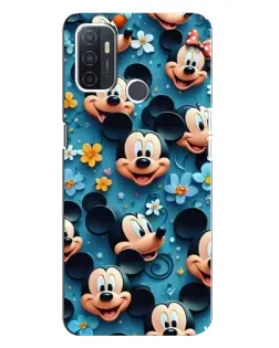 Чехол для OPPO A32 с картинкой «Паттерн Микки и Минни»