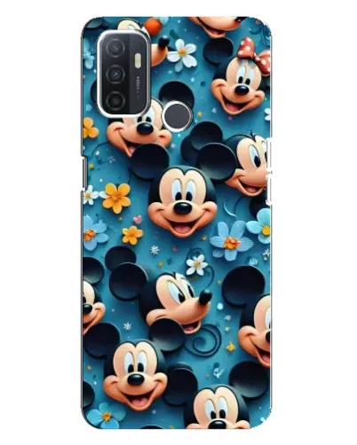 Чехол для OPPO A32 с картинкой «Паттерн Микки и Минни»