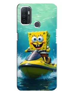 Чохол для OPPO A32 з картинкою «Спанч Боб на гідроциклі»