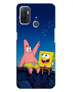 Чехол для OPPO A32 с картинкой «Губка Боб и Патрик ночью» Чехол для OPPO A32 с картинкой «Губка Боб и Патрик ночью»