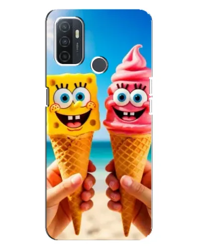 Чехол для OPPO A32 с картинкой «Спанч Боб мороженое»