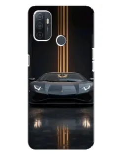Чехол для OPPO A32 с картинкой «Lamborghini золотые линии»