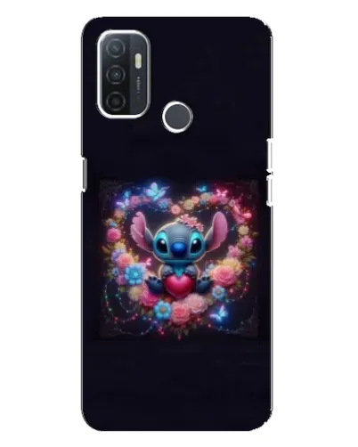 Чохол для OPPO A32 з картинкою «Stitch у квітах»