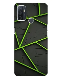 Чохол для OPPO A32 з картинкою «Зелені геометричні лінії»