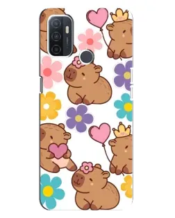 Чохол для OPPO A32 з картинкою «Квітковий паттерн капібар» Чохол для OPPO A32 з картинкою «Квітковий паттерн капібар»