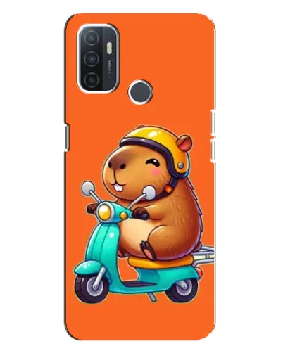 Чохол для OPPO A32 з картинкою «Капібара на скутері»