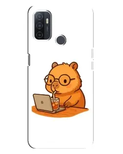 Чохол для OPPO A32 з картинкою «Капібара з ноутбуком» Чохол для OPPO A32 з картинкою «Капібара з ноутбуком»