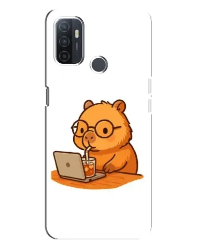 Чохол для OPPO A32 з картинкою «Капібара з ноутбуком»