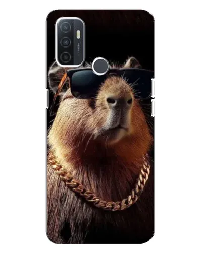 Чохол для OPPO A32 з картинкою «Капібара золотий ланцюг»