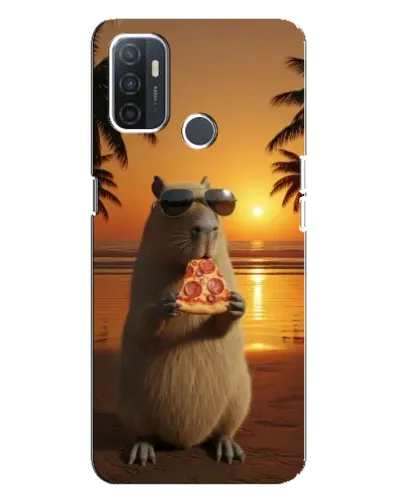 Чохол для OPPO A32 з картинкою «Капібара з піцою»