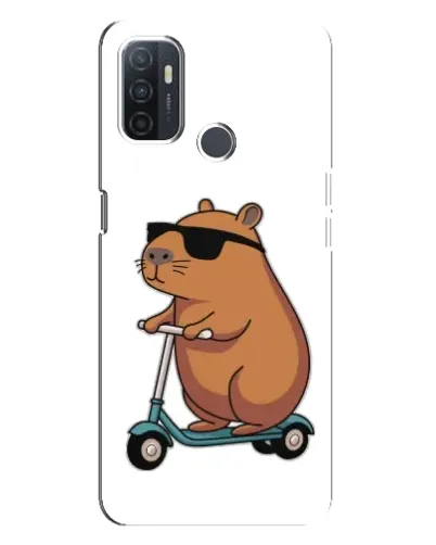Чохол для OPPO A32 з картинкою «Капібара на самокаті»