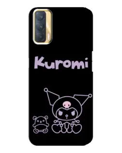 Чехол для OPPO A33 с картинкой «Kuromi — черный минимализм»