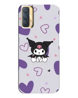 Чехол для OPPO A33 с картинкой «Kuromi и лавандовые сердца»