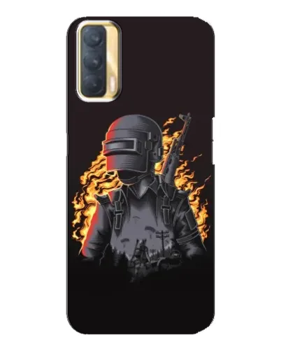Чохол для OPPO A33 з картинкою «PUBG — вогняний силует»