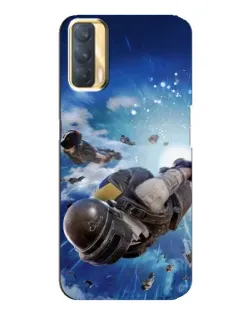 Чохол для OPPO A33 з картинкою «Десант PUBG — стрибок»