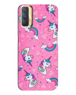 Чехол для OPPO A33 с картинкой «Unicorn паттерн розовый»