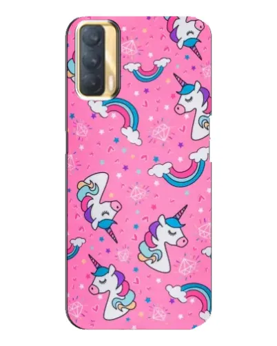 Чехол для OPPO A33 с картинкой «Unicorn паттерн розовый»