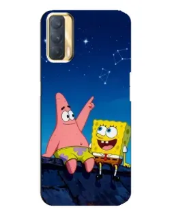 Чехол для OPPO A33 с картинкой «Губка Боб и Патрик ночью»