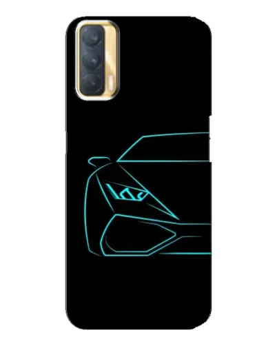 Чохол для OPPO A33 з картинкою «Блакитний силует Lamborghini»