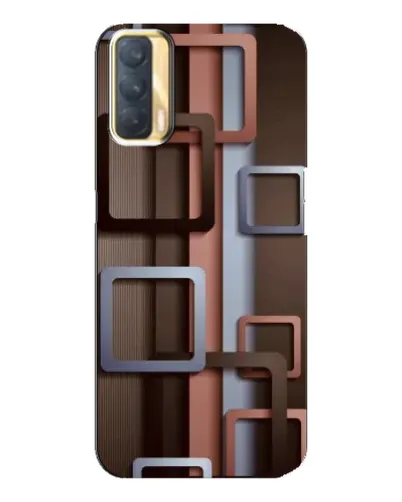 Чохол для OPPO A33 з картинкою «Коричневі об'ємні квадрати»