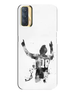 Чохол для OPPO A33 з картинкою «Чорно-білий силует Мессі»