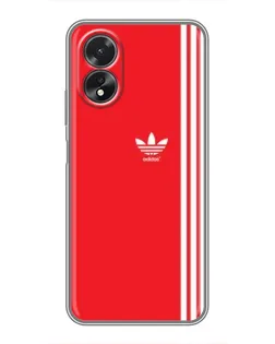Чехол для OPPO A38 с картинкой «Красный минимализм Adidas» Чехол для OPPO A38 с картинкой «Красный минимализм Adidas»