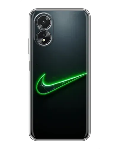 Чехол для OPPO A38 с картинкой «Неоновый контур Nike»