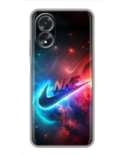 Чехол для OPPO A38 с картинкой «Огненный логотип Nike»
