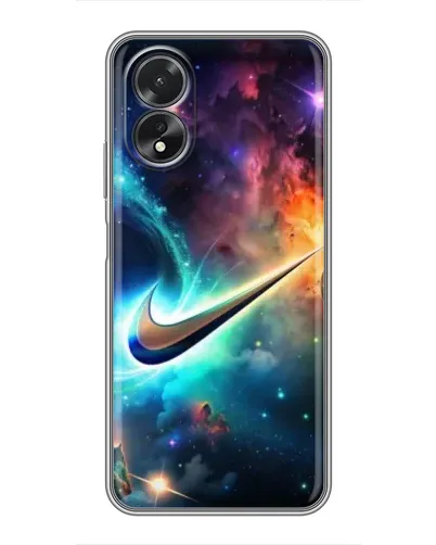 Чехол для OPPO A38 с картинкой «Космический Nike Swoosh»