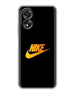 Чехол для OPPO A38 с картинкой «Золотой логотип Nike»
