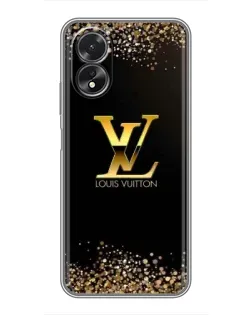 Чехол для OPPO A38 с картинкой «LV — золотые искры»
