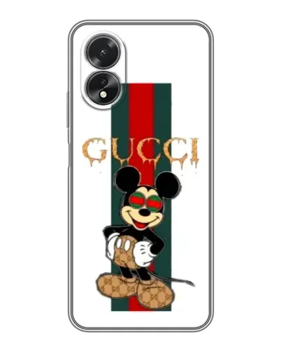 Чохол для OPPO A38 з картинкою «Міккі Маус Gucci — смуги»