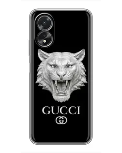 Чохол для OPPO A38 з картинкою «Gucci — срібний лев» Чохол для OPPO A38 з картинкою «Gucci — срібний лев»