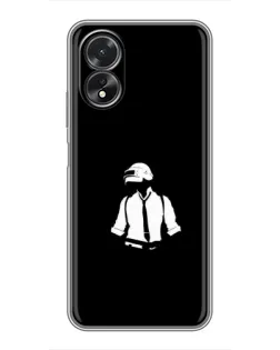 Чехол для OPPO A38 с картинкой «PUBG — белый шлем» Чехол для OPPO A38 с картинкой «PUBG — белый шлем»