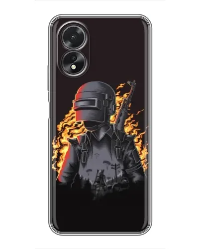 Чохол для OPPO A38 з картинкою «PUBG — вогняний силует» Чохол для OPPO A38 з картинкою «PUBG — вогняний силует»